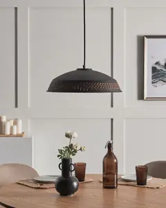 Metal Pendant Lamp Black MINILLAS