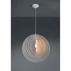 Luminosa Boolan Authentic Spherical Pendant Ceiling Light Wood coloured - UK Stock