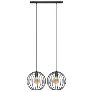 Luminosa Mercure Straight Bar Pendant Ceiling Light Black 70cm