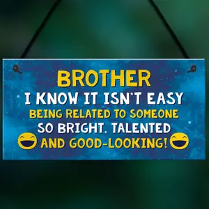 Funny Brother Plaque Birthday Christmas Gift For Brother Hanging Plaque Gift For Him