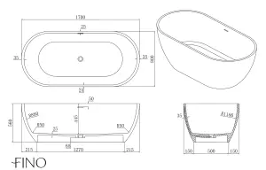 Girona Freestanding Stone Bath 1700mm