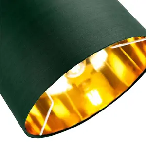 Contemporary Green Cotton 10 Table/Pendant Lamp Shade with Shiny Copper Inner