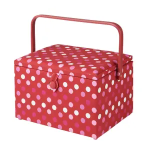 Large Sewing Basket Red Spot 23.5 x 31 x 20.5cm - Sewing Online GA1126L