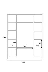 REGAL 4 Door 2 Drawer White Wardrobe