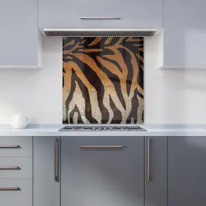 Tiger Skin Print Premium Glass Kitchen Splashback W900mm x H750mm