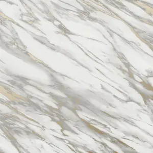 Rasch Realistic Marble Effect Metallic Shimmer Smooth Wallpaper Feature Wall White 284392