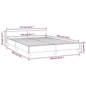 Berkfield Bed Frame with Headboard Black 135x190cm 4FT6 Double Faux Leather