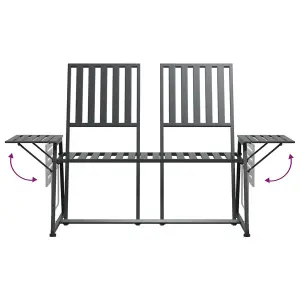 Berkfield 2-Seater Garden Bench 165 cm Black Steel