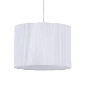 First Choice Lighting White Pleated 30cm Pendant Lightshade