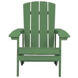 Garden Chair ADIRONDACK with Footstool Green