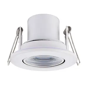 Luminosa Shieldeco Fire Rated Integrated LED Tilt Recessed Light Matt White, Acrylic