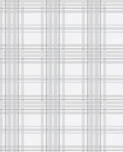 Superfresco Easy Country tartan Grey Metallic effect Embossed Wallpaper