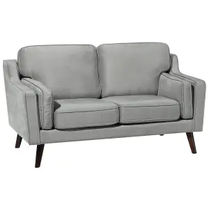 2 Seater Velvet Sofa Light Grey LOKKA