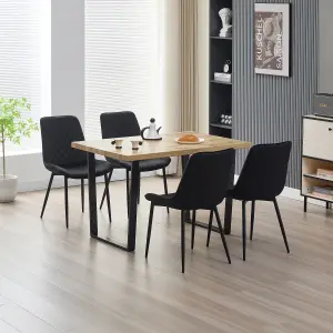 Colorado Dining Table with 4 Black Amelia Chairs