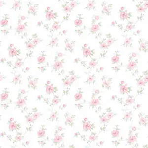 Galerie Pretty Prints Pink/Blue Mini Rose Trail Wallpaper Roll