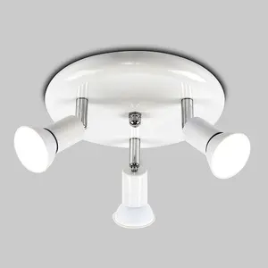 ValueLights White Ceiling Bar Spotlight and GU10 Spotlight LED 5W Warm White 3000K Bulbs