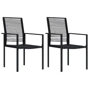 Berkfield Garden Chairs 2 pcs PVC Rattan Black