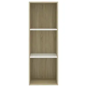 Attwood Bookcase White/Sonoma Oak / 114cm H x 40cm W x 30cm D