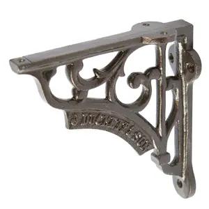 Hammer & Tongs Ornate Iron Shelf Bracket - D120mm - Raw - Pack of 2