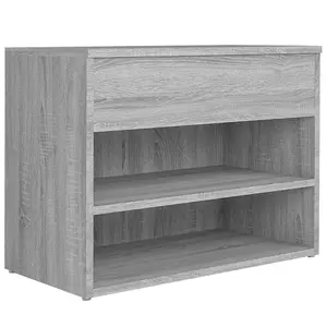 Berkfield Shoe Bench Grey Sonoma 60x30x45 cm Engineered Wood