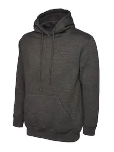 Uneek - Unisex Classic Hooded Sweatshirt/Jumper  - 50% Polyester 50% Cotton - Charcoal - Size 6XL