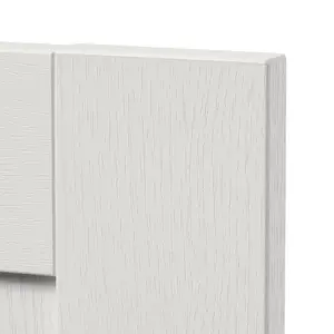 GoodHome Alpinia Matt ivory painted wood effect shaker Matt ivory wood effect Highline Cabinet door (W)600mm (H)715mm (T)18mm