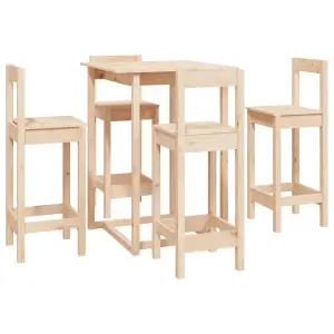 Berkfield 5 Piece Bar Set Solid Wood Pine