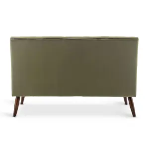 2 Seater Loveseat Small Sofa in Velvet Sage Green Fabric