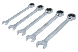 Laser Tools 8510 5pc Ratchet Bi-Hex Ring Combination Spanner Set 10-15mm