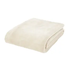 Catherine Lansfield Raschel Velvet Touch 130x170cm Blanket Throw Cream