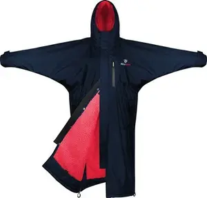 EQUIDRY All Rounder Jacket With Fleece Hood - Navy/Raspberry