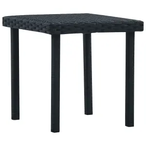 Berkfield Garden Tea Table Black 40x40x40 cm Poly Rattan