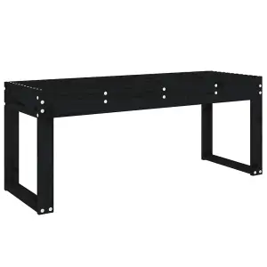 Berkfield Garden Bench Black 110x38x45 cm Solid Wood Pine