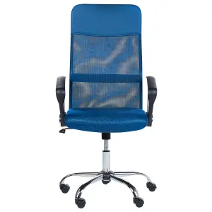 Beliani Minimalist Office Chair Blue DESIGN