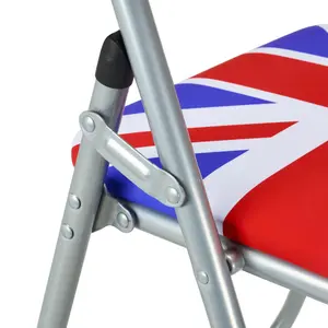 Folding Padded Office Dining Desk Chair - Union Jack - Set of 6