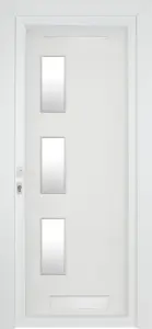 Fortia Kilifi Frosted Glazed White RH External Front Door set, (H)2085mm (W)840mm