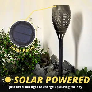 2X LED Solar Lights Powered Garden Lights Solar Powered Waterproof Torch Patio Lights