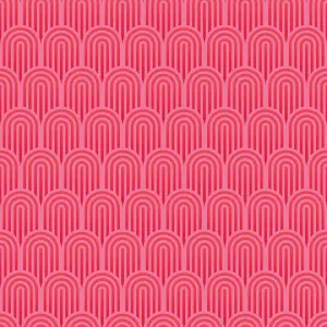 Hoopla Walls Retro Arch Bright Pink 10m Wallpaper Matt Smooth