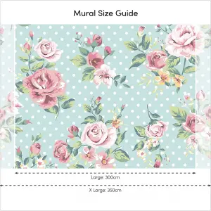 Dotty For Roses Mural In Multicoloured (350cm x 240cm)