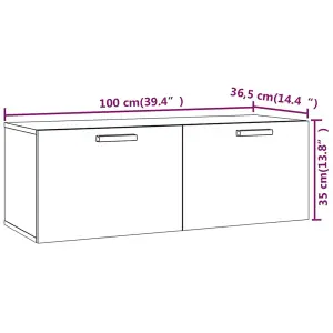 Berkfield Wall Cabinet Grey Sonoma 100x36.5x35 cm Engineered Wood