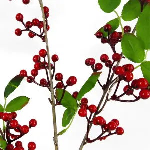 Artificial Red Christmas Berry Spray Branches 6 x 80cm Botanik