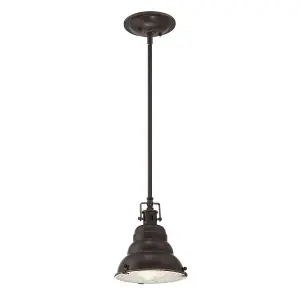 1 Bulb Ceiling Pendant Light Fitting Palladian Bronze LED E27 60W Bulb