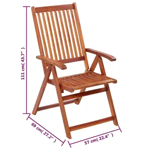 Berkfield Folding Garden Chairs 6 pcs Solid Acacia Wood