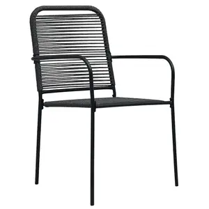 Berkfield Garden Chairs 2 pcs Cotton Rope and Steel Black