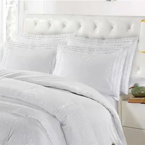 Elsatex Highgrove White Embroidered Duvet Cover Set Luxury Themed King Bedding