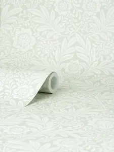 Crown Camille Damask Grey Wallpaper M1743