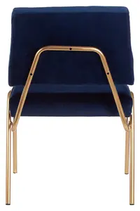 Interiors By Premier Elegant Blue Velvet Chair, Comfortable Accent Chair For Bedroom, Versatile Comfortable Chair For Reading