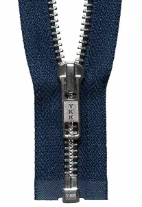 BRASS O/END ZIP 71CM - Brass Metal Open End Zip: 71cm: Navy - YKK