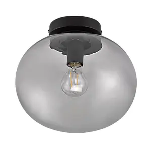 Nordlux Alton 27,5 Indoor Entryway Kitchen Glass Ceiling Light in Black (Diam) 27.5cm