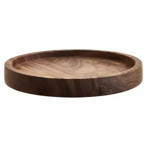 Interiors by Premier Kora Dark Wood Round Tray 20cm